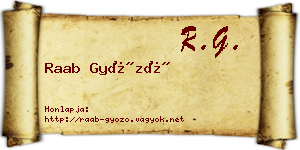 Raab Győző névjegykártya